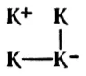 Валентная структура с атомами K+, K и K− для металлической орбитали